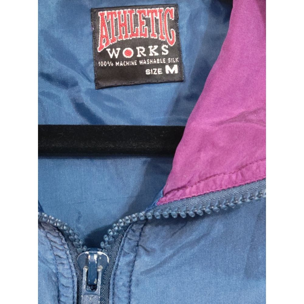 Athletic Works Washable Silk Vintage Jacket Womens Size M Blue Purple Green - Picture 2 of 4